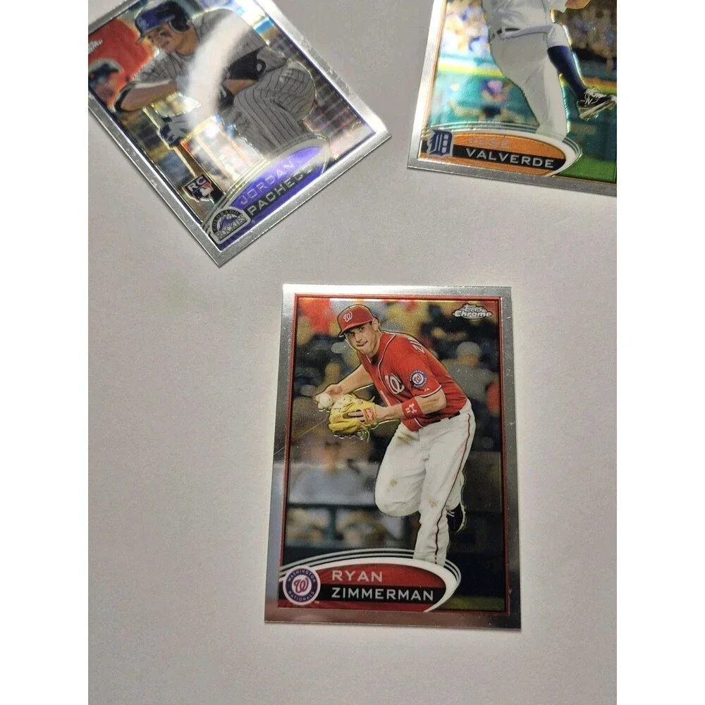 2012 Topps Chrome Baseball Card Lot Ryan Zimmerman Jordan Pacheco Jose Valverde
